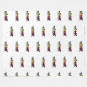 馬走の白 フリースブランケット (正面(横))