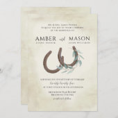 馬蹄と緑の植物 招待状 (正面/裏面)