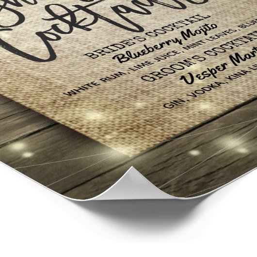 馬蹄のひまわり ウェディング シグネチャードリンク メニュー ポスター (角)