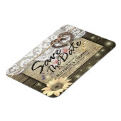 馬蹄のひまわり 国 結婚式 Save The Date マグネット (左側)