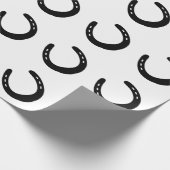 馬蹄のシルエット 馬好きな人へのプレゼント 馬 ラッピングペーパー (角)