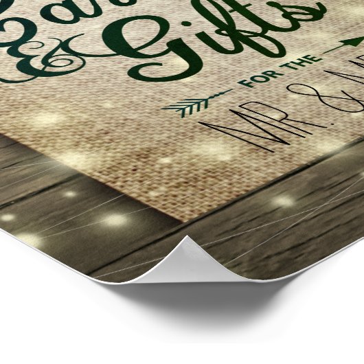 馬蹄のハイドランジア カントリー ウェディング カード & ギフト ポスター (角)