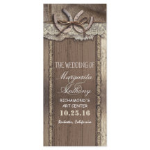 馬蹄付きの素朴な田舎の結婚式プログラム