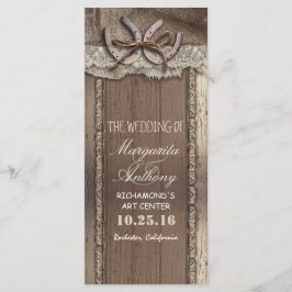 馬蹄付きの素朴な田舎の結婚式プログラム プログラム