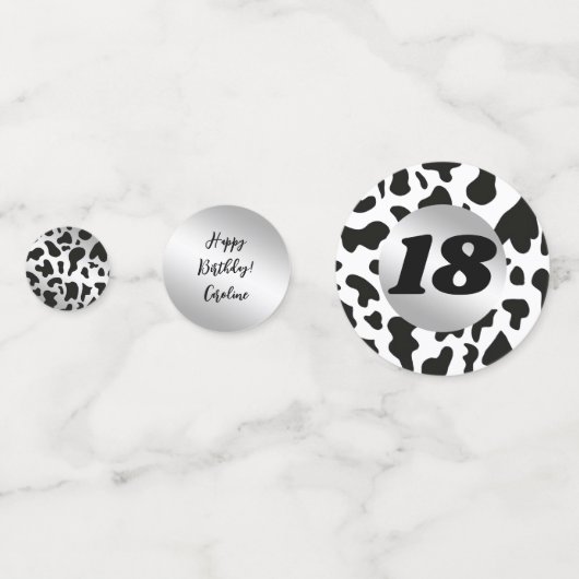 馬蹄付き写真とシルバーブラックカウスポット コンフェッティ (裏面)