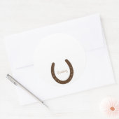 馬蹄付き「カウボーイ」のネームバッジ ラウンドシール (封筒)