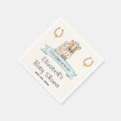 馬蹄及びバラダービーホースガールベビーシャワー スタンダードカクテルナプキン (角)