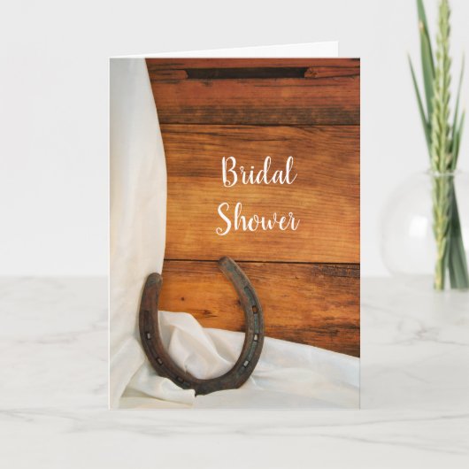 馬蹄及びホワイトサテンブライダルシャワー 招待状 (正面)