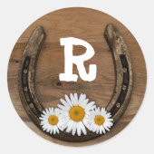 馬蹄名イニシャル封筒用シール ラウンドシール (正面)