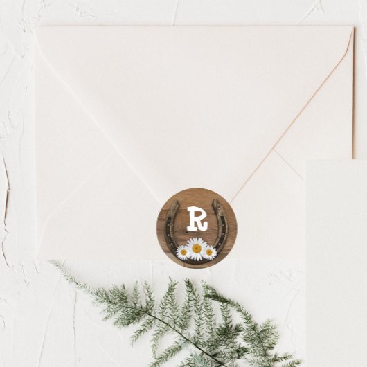 馬蹄名イニシャル封筒用シール ラウンドシール