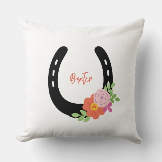 馬蹄名馬フォトキープサケペットメモリアル クッション (正面)