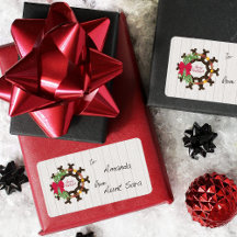 馬蹄型クリスマスリースギフトラベルラベル