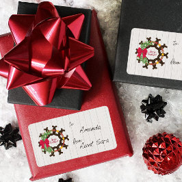 馬蹄型クリスマスリースギフトラベルラベル ラベル