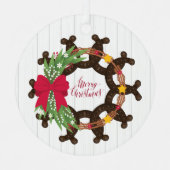 馬蹄型クリスマスリースフォトメタルオーナメント メタルオーナメント (正面)