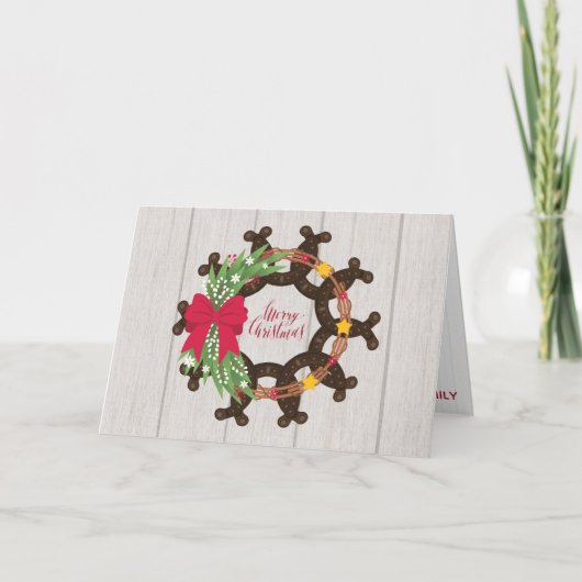馬蹄型クリスマスリース シーズンカード (正面)