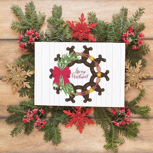 馬蹄型クリスマスリース ポストカード