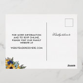 馬蹄型モノグラムヒマワリアズウッドファミリー懇親会 箔招待状ポストカード (裏面)