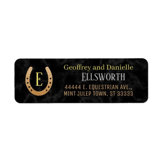 馬蹄型モノグラム競馬ダービーアドレス ラベル (正面)
