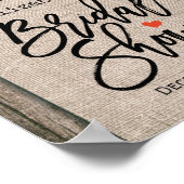 馬蹄型素朴バーラップレースブライダルシャワーへようこそ ポスター (角)