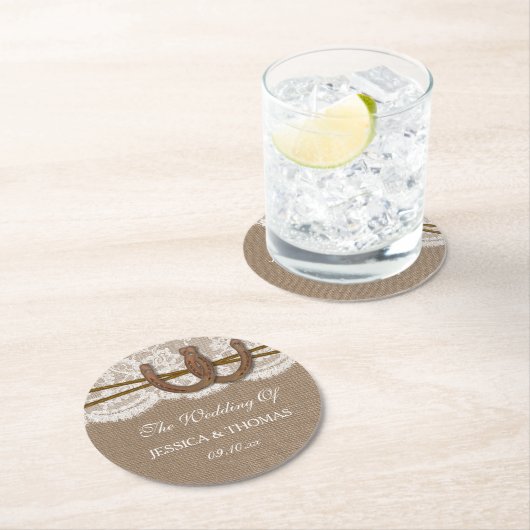 馬蹄山素朴のコレク結婚ション ラウンドペーパーコースター (インサイチュ)