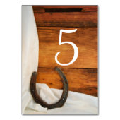 馬蹄形とサテン結婚ウェスタンのテーブル番号 テーブルナンバー (正面)