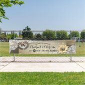 馬蹄形のひまわりが咲く田舎のウェディング歓迎 横断幕 (インサイチュ)