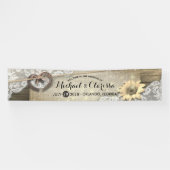 馬蹄形のひまわりが咲く田舎のウェディング歓迎 横断幕 (横)