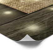 馬蹄形のハイドレンチア カントリー ラスティック ウェディング ウェルカム ポスター (角)