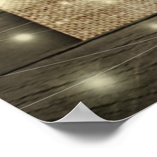 馬蹄形のハイドレンチア カントリー ラスティック ウェディング ウェルカム ポスター (角)