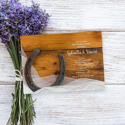 馬蹄形のヴェール ウェスタン バーン ポスト ウェディング ブランシュ 招待状