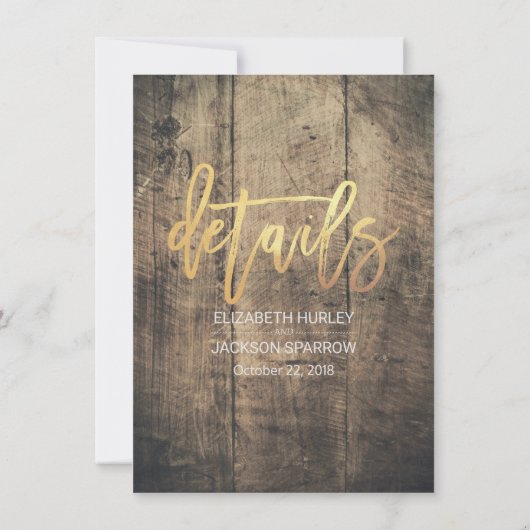 馬蹄形の麻ひもレースひまわりウェディング詳細 招待状 (裏面)