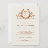 馬蹄形サボテン ウェスタン ボーホー ブライズ シャワー フォト 招待状 (正面)