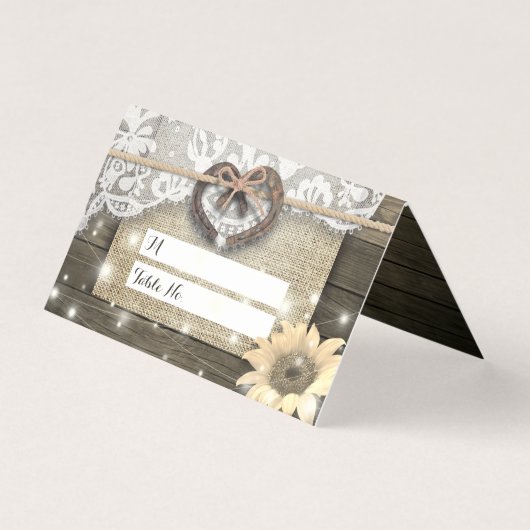 馬蹄形ハート結婚のテーブル番号エスコート (正面)