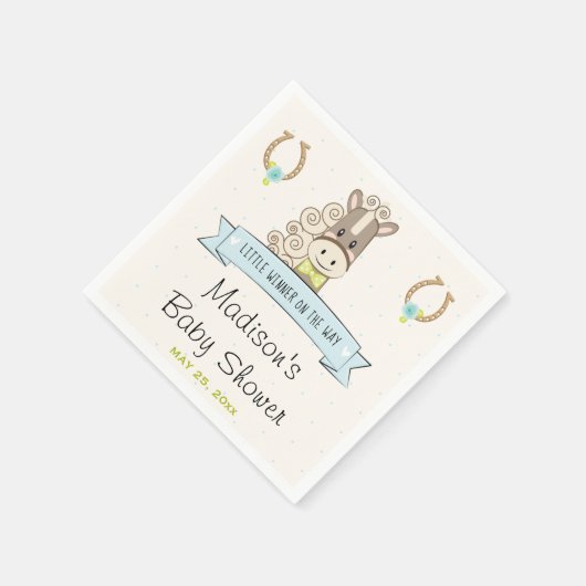 馬蹄形バラダービーホースボーイネクタイ赤ちゃんシャワー スタンダードカクテルナプキン (角)