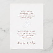 馬蹄形ミニマル | ブラウン素朴ス結婚シルバー 箔招待状 (正面)