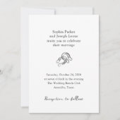 馬蹄形ミニマル |素朴白黒結婚の 招待状 (正面)