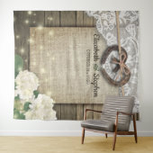 馬蹄形レースのハイドランジアの木の写真ブースの背景 タペストリー (インサイチュ(横))