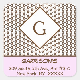 馬蹄形差出人住所ラベルシール スクエアシール