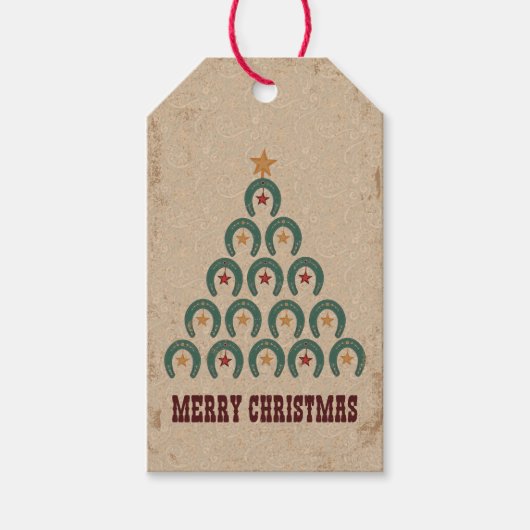 馬蹄形素朴クリスマスツリー ギフトタグ (正面)