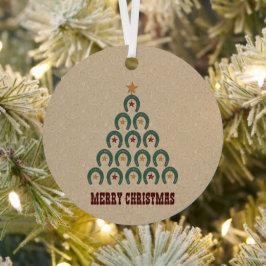 馬蹄形素朴クリスマスツリー メタルオーナメント