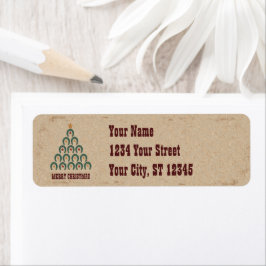 馬蹄形素朴クリスマスツリー ラベル