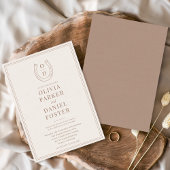 馬蹄形 ウエスタン カントリー ブラウン モノグラム ウェディング 招待状