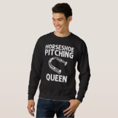 馬蹄投げ女性母馬蹄投手 スウェットシャツ (正面フル)