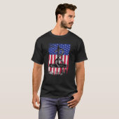 馬蹄投げ投球投げ投げ米国国旗 Tシャツ (正面フル)