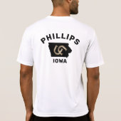 馬蹄投パーソナライズされた球スポーツ州マップ Tシャツ (裏面)