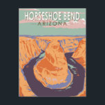 馬蹄曲げトラベルアートヴィンテージ ポストカード<br><div class="desc">Horseshoe Bend Colorado Riverのベクトルアートワークデザイン。</div>