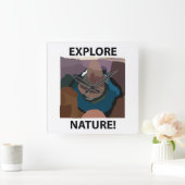 馬蹄曲探索自然馬蹄曲げ スクエア壁時計 (ホーム)