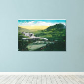 馬蹄曲線付近の制限付き鉄道 キャンバスプリント (インサイチュ (ウッドフロア))