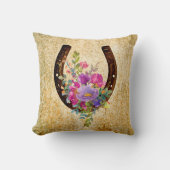 馬蹄水素朴色フローラ幸運 クッション (正面)