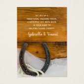 馬蹄真珠の国の結婚式のチャリティーの好意カード (正面)